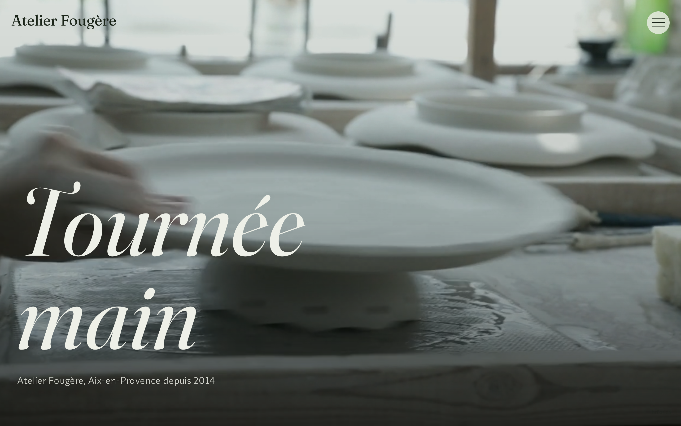 Version desktop du site généré pour Atelier Fougère