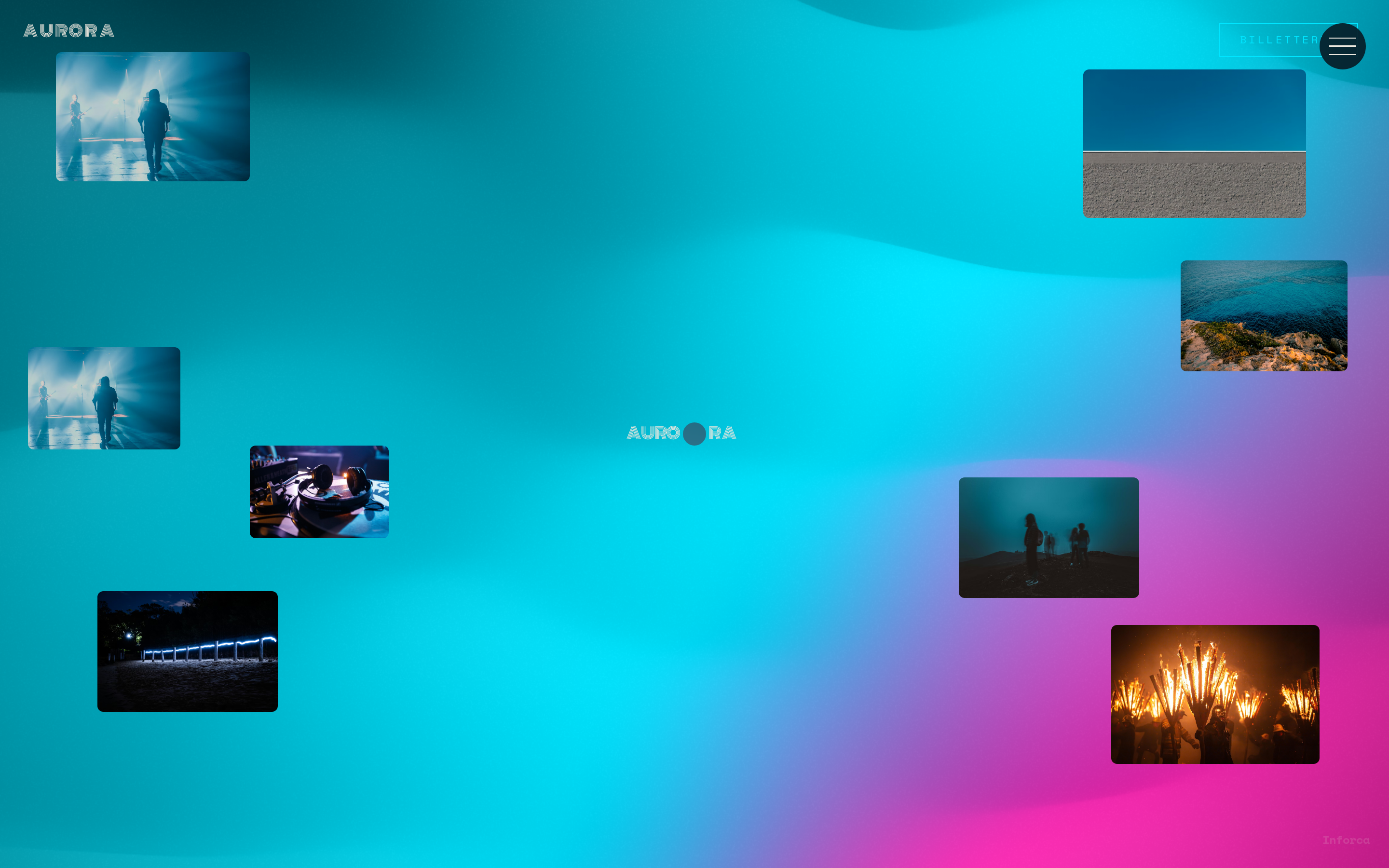 Version desktop du site généré pour Aurora Festival